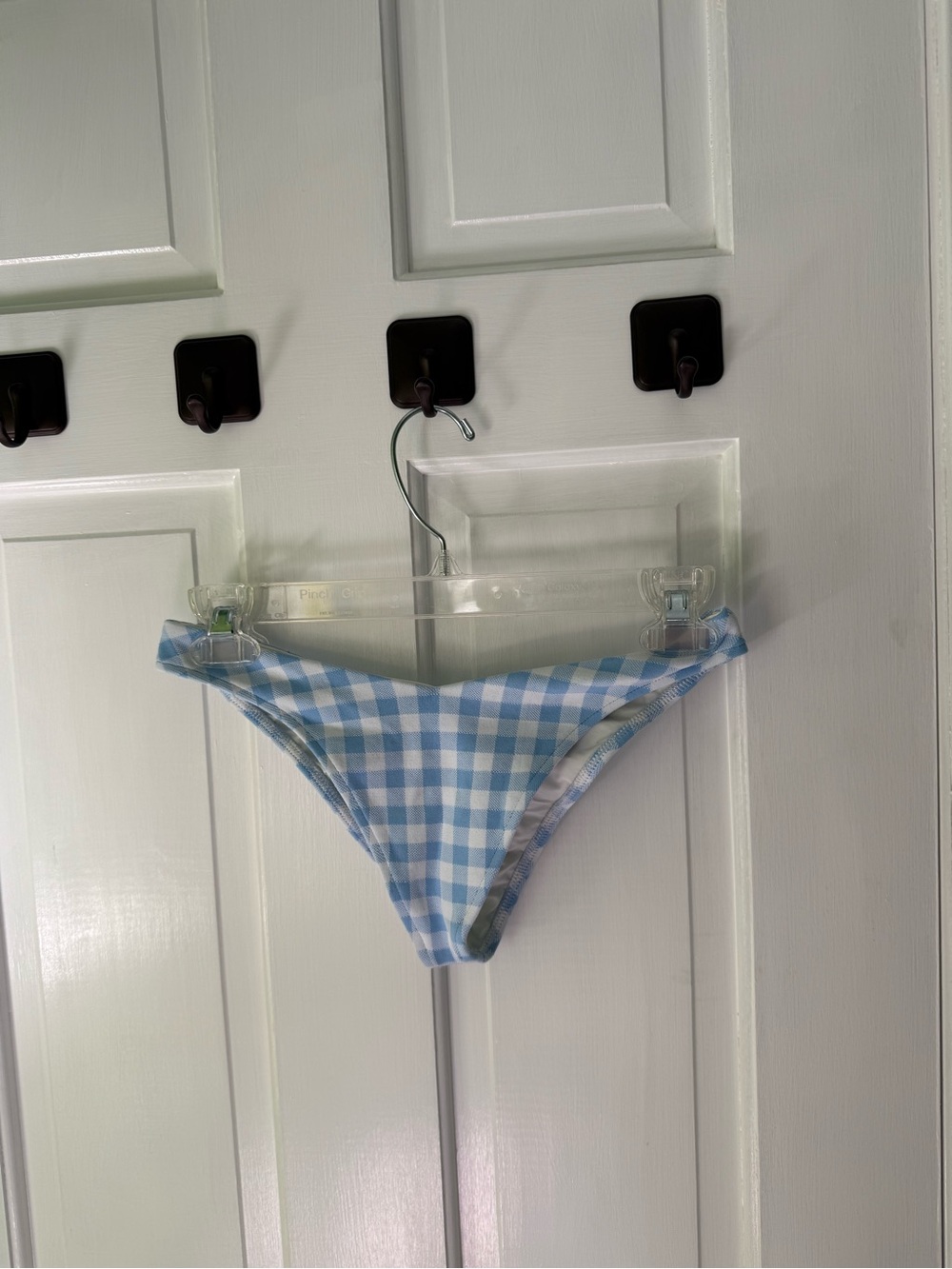 Frankie's Bikinis Light Blue Gingham Cheeky Bikini Bottom